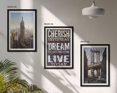 Set di 3 quadri citazione sui paesaggi di New York