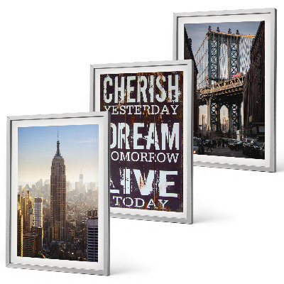 Set di 3 quadri citazione sui paesaggi di New York