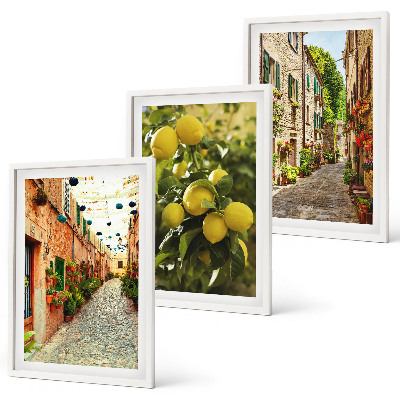 Composizione di quadri Strade con fiori di limone sullo sfondo
