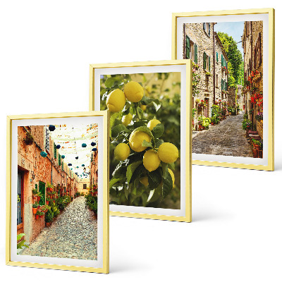 Composizione di quadri Strade con fiori di limone sullo sfondo
