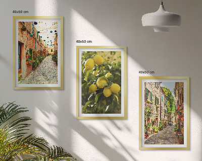 Composizione di quadri Strade con fiori di limone sullo sfondo