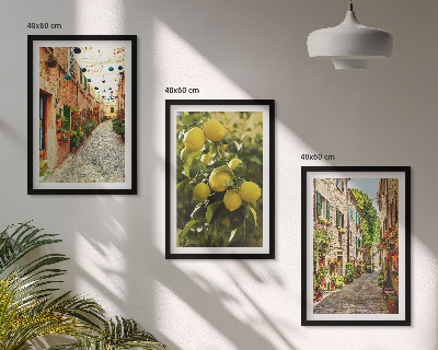 Composizione di quadri Strade con fiori di limone sullo sfondo