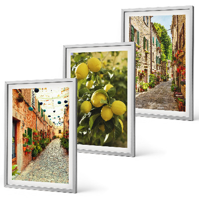 Composizione di quadri Strade con fiori di limone sullo sfondo