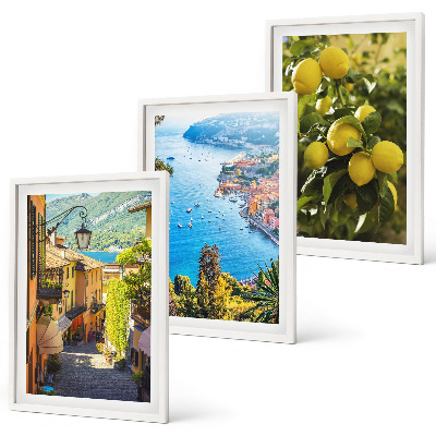 Set di quadri incorniciati Strade sul lungomare, mare di limoni