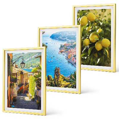 Set di quadri incorniciati Strade sul lungomare, mare di limoni
