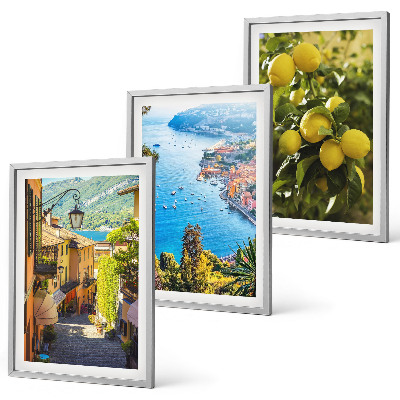 Set di quadri incorniciati Strade sul lungomare, mare di limoni