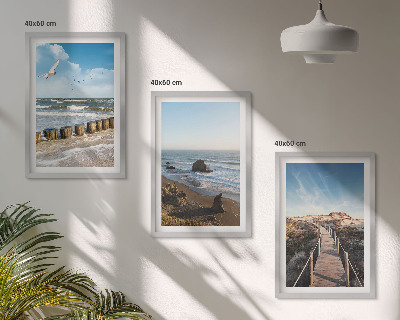 Composizione di quadri onde della spiaggia molo panoramico passeggiata