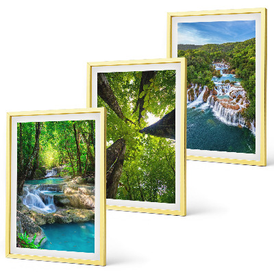 Set di quadri incorniciati Cascate foresta verde acqua
