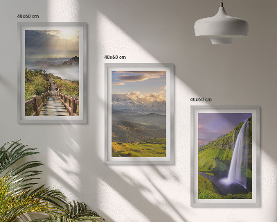 Composizione di quadri Paesaggi montani con cascata