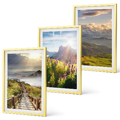 Set di quadri incorniciati Paesaggio montano con fiori
