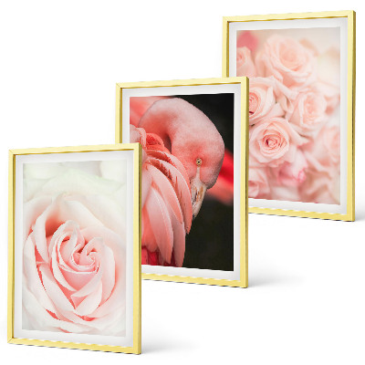 Set di quadri incorniciati fenicotteri rosa pastello delicatamente