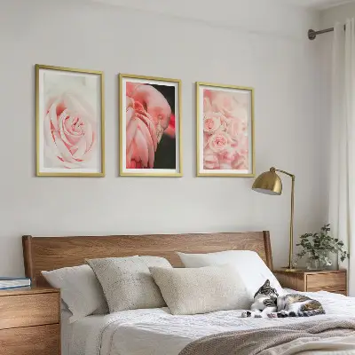 Set di quadri incorniciati con fenicotteri rosa pastello