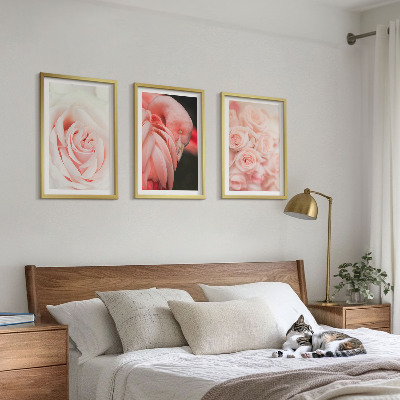 Set di quadri incorniciati fenicotteri rosa pastello delicatamente