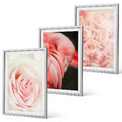Set di quadri incorniciati fenicotteri rosa pastello delicatamente
