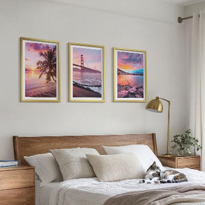 Composizione di quadri Paesaggio del ponte al tramonto