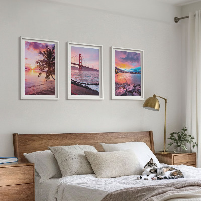 Composizione di quadri Paesaggio del ponte al tramonto