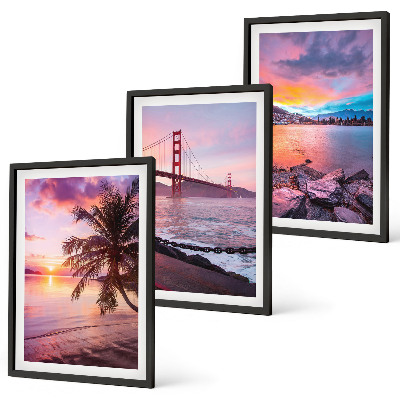 Composizione di quadri Paesaggio del ponte al tramonto