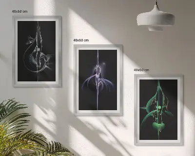 Set di quadri incorniciati con motivi astratti di colore nero