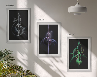 Set di quadri incorniciati Motivi astratti di colore nero