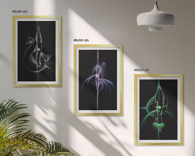 Set di quadri incorniciati Motivi astratti di colore nero