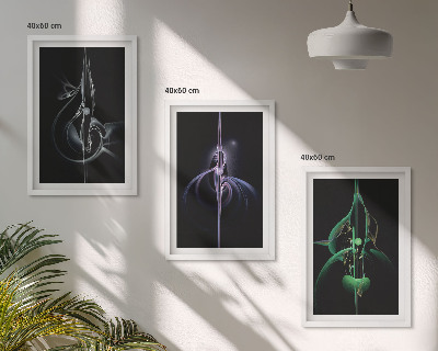 Set di quadri incorniciati Motivi astratti di colore nero