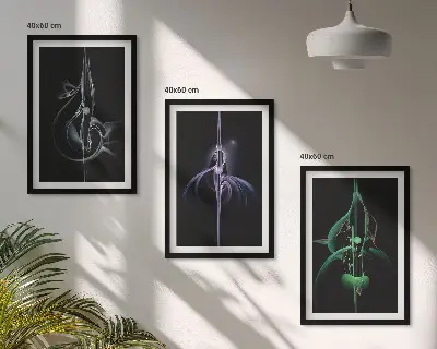 Set di quadri incorniciati con motivi astratti di colore nero