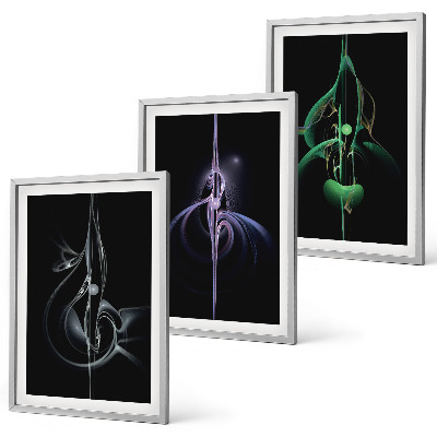 Set di quadri incorniciati Motivi astratti di colore nero