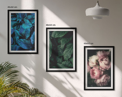 Set di 3 quadri Foglie, fiori, colori diversi