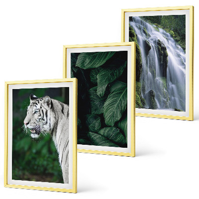 Composizione di quadri Cascata di foglie di tigre bianca