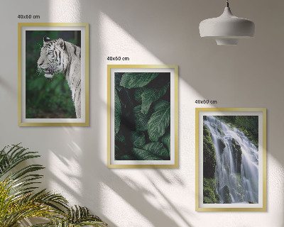 Composizione di quadri Cascata di foglie di tigre bianca