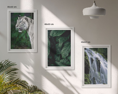 Composizione di quadri Cascata di foglie di tigre bianca