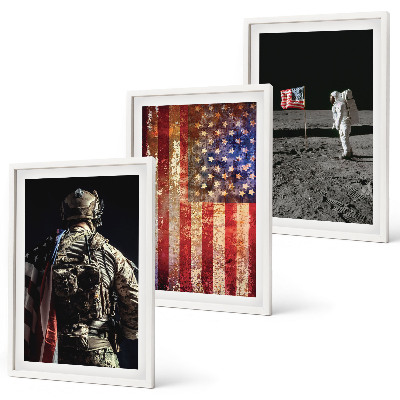 Set di quadri incorniciati Simboli americani Bandiera degli Stati Uniti