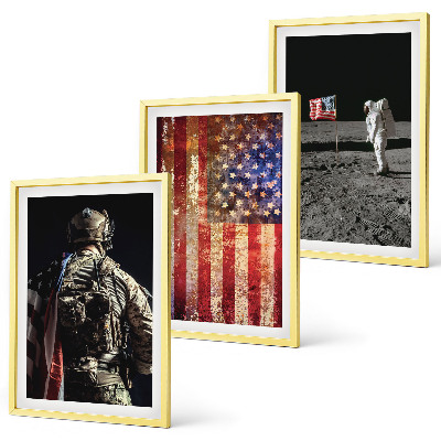 Set di quadri incorniciati Simboli americani Bandiera degli Stati Uniti