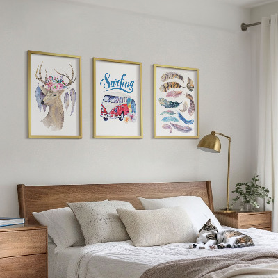 Set di 3 quadri Fiori di cervo dalle corna