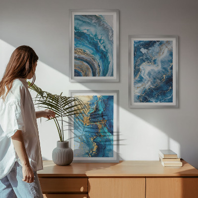 Composizione di quadri Motivi astratti blu