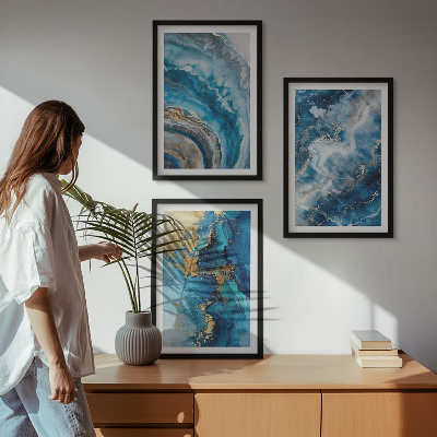 Composizione di quadri Motivi astratti blu