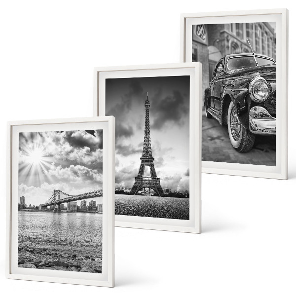 Composizione di quadri Panorami della città, ponti, Torre Eiffel