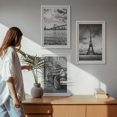 Composizione di quadri Panorami della città, ponti, Torre Eiffel