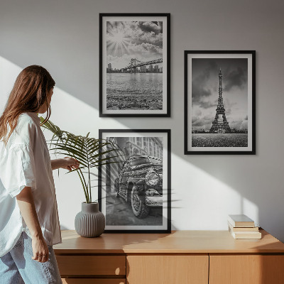 Composizione di quadri Panorami della città, ponti, Torre Eiffel