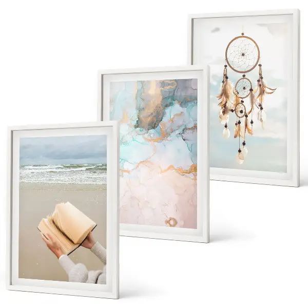 Set di quadri incorniciati con illustrazione astratta bohémien ispirata al mare