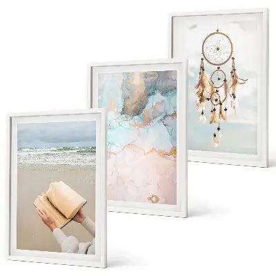 Set di quadri incorniciati con illustrazione astratta bohémien ispirata al mare