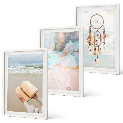Set di quadri incorniciati Libro astratto bohémien sul mare