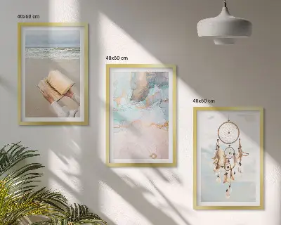 Set di quadri incorniciati con illustrazione astratta bohémien ispirata al mare