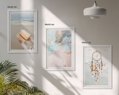 Set di quadri incorniciati Libro astratto bohémien sul mare