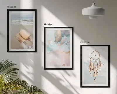 Set di quadri incorniciati con illustrazione astratta bohémien ispirata al mare