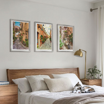 Composizione di quadri Strade, fiori, atmosfera italiana