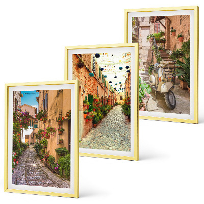 Composizione di quadri Strade, fiori, atmosfera italiana