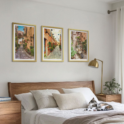 Composizione di quadri Strade, fiori, atmosfera italiana