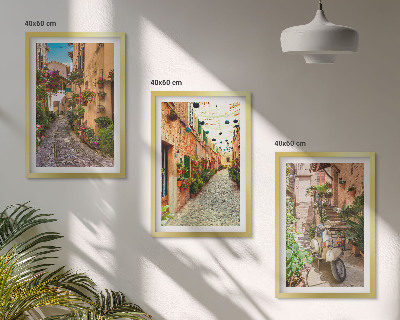 Composizione di quadri Strade, fiori, atmosfera italiana