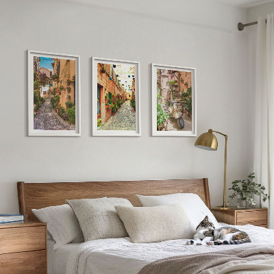 Composizione di quadri Strade, fiori, atmosfera italiana